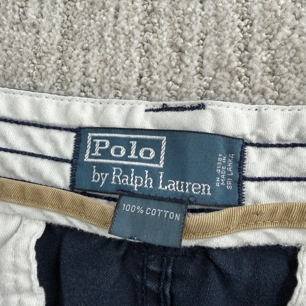 Polo Ralph Lauren Classic Chino Cargo Shorts Mens Size 34 Navy Blue